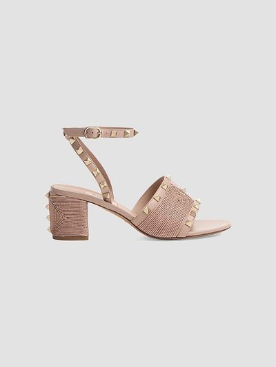 Valentino Valentino Women's Rockstud Calfskin Sandals 60MM