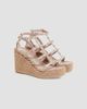 Valentino Valentino Women's Rockstud Wedge Sandals With Calfskin Straps 95MM - 2