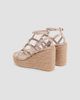 Valentino Valentino Women's Rockstud Wedge Sandals With Calfskin Straps 95MM - 3