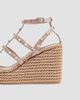 Valentino Valentino Women's Rockstud Wedge Sandals With Calfskin Straps 95MM - 6