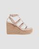 Valentino Valentino Women's Rockstud Wedge Sandals With Calfskin Straps 95MM - 8
