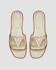 Valentino Valentino Women's VLogo Cut-Out Laminated Nappa Leather Slide Sandals - 4