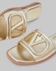 Valentino Valentino Women's VLogo Cut-Out Laminated Nappa Leather Slide Sandals - 5