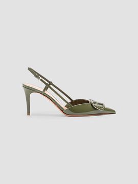 Valentino Valentino Women's VLogo Signature 80MM Patent Leather Slingback Pumps