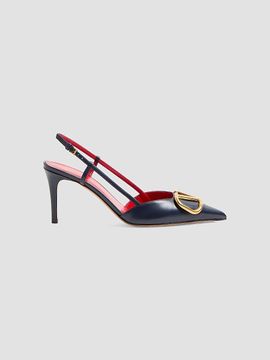 Valentino Valentino Women's VLogo Signature Calfskin 80MM Slingback Pumps