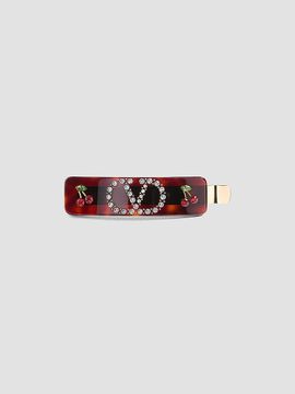 Valentino Valentino Women's Vlogo Signature Hair Clip in Resin, Metal and Swarovski Crystals