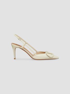 Valentino Valentino Women's Vlogo Signature Patent Leather Slingback Pump 80mm