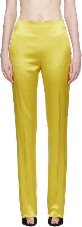 Valentino Valentino Yellow Double Duchesse Stretch Trousers