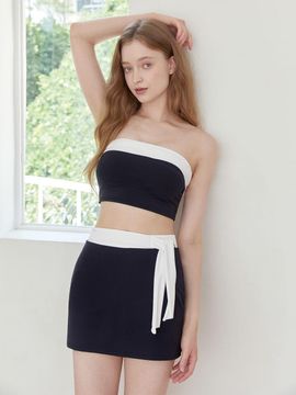 VALLO DE NERA Belted Top&Bottom Set (Black)