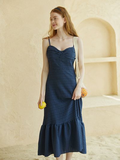 VALLO DE NERA Pocari flare Dress - Navy