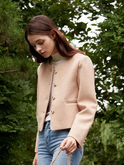 valluat Blin Button Tweed Jacket_2 Colors