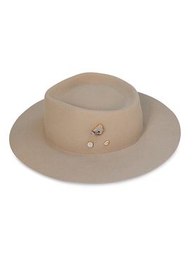 Van Palma Women's Georgina Embellished Wool Felt Fedora Hat