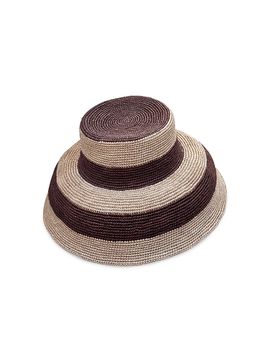 Van Palma Women's Gina XL Two-Tone Straw Bucket Hat