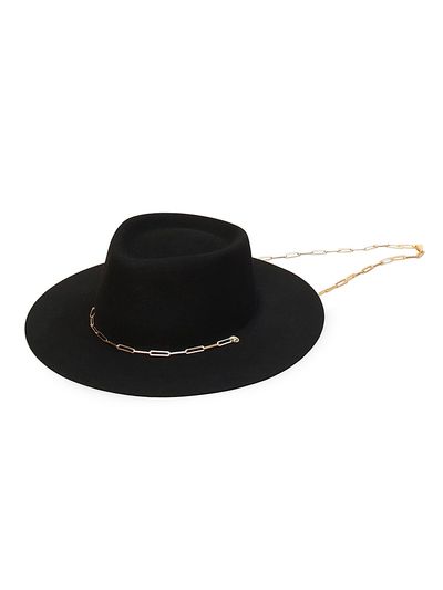 Van Palma Women's Ulysse Merino Wool Fedora With Chain