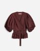 Vanessa Bruno Vanessa Bruno Gunner Embroidered V-Neck Wrap Blouse - 2