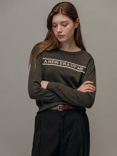 VANILLAKNIT New era lettering puff pullover knit