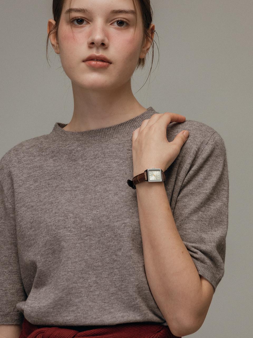VANILLAKNIT York wool volume half sleeve knit