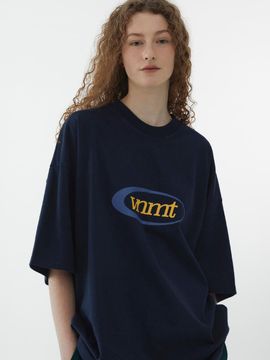 VANISHMENT Sport logo oversize t-shirt_navy
