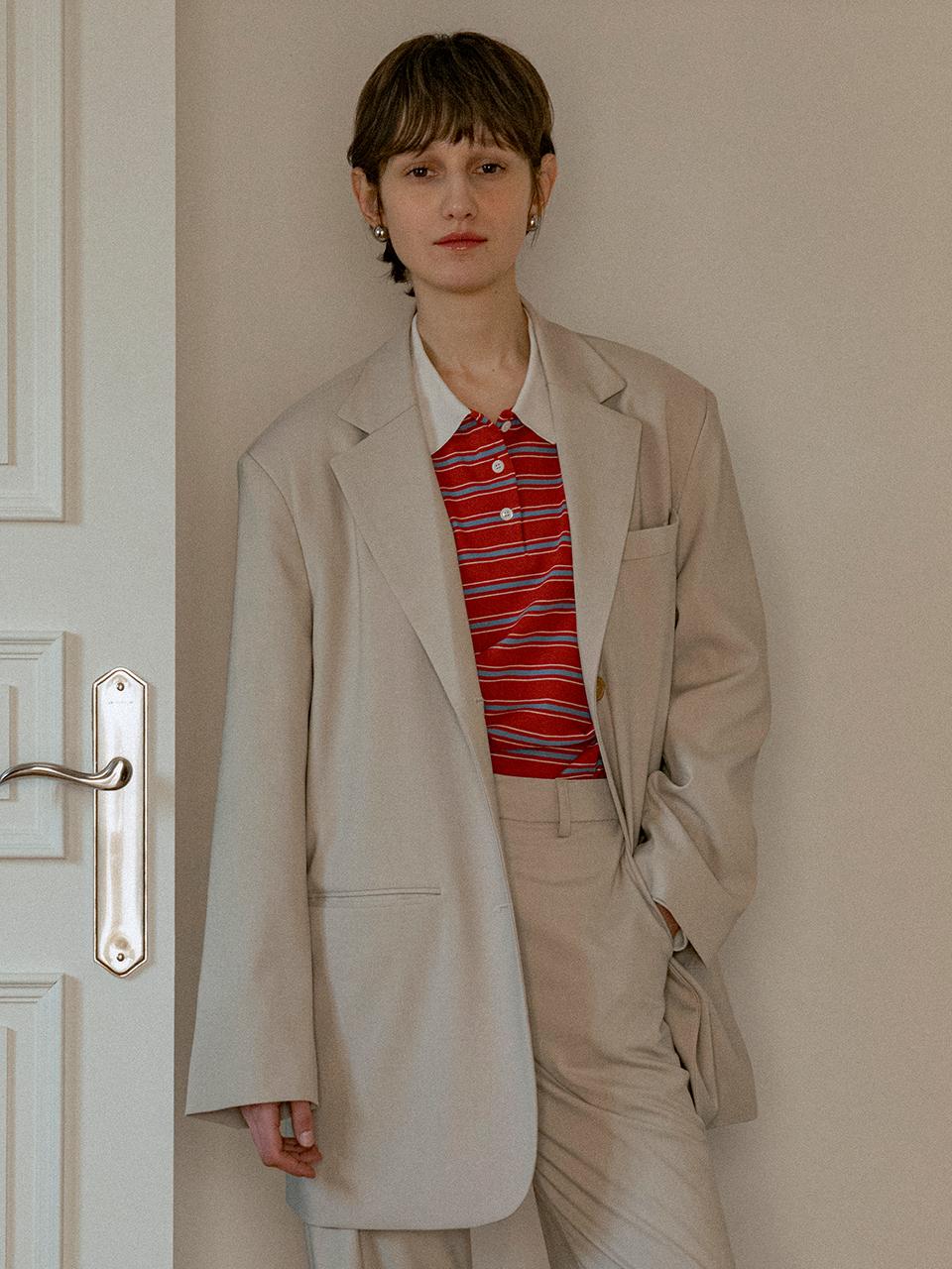 vanone atelier 2-Button Overfit Blazer (O3748) [Light beige]