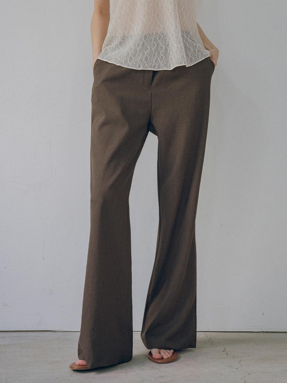 vanone atelier Banding Flare Pants (Brown)
