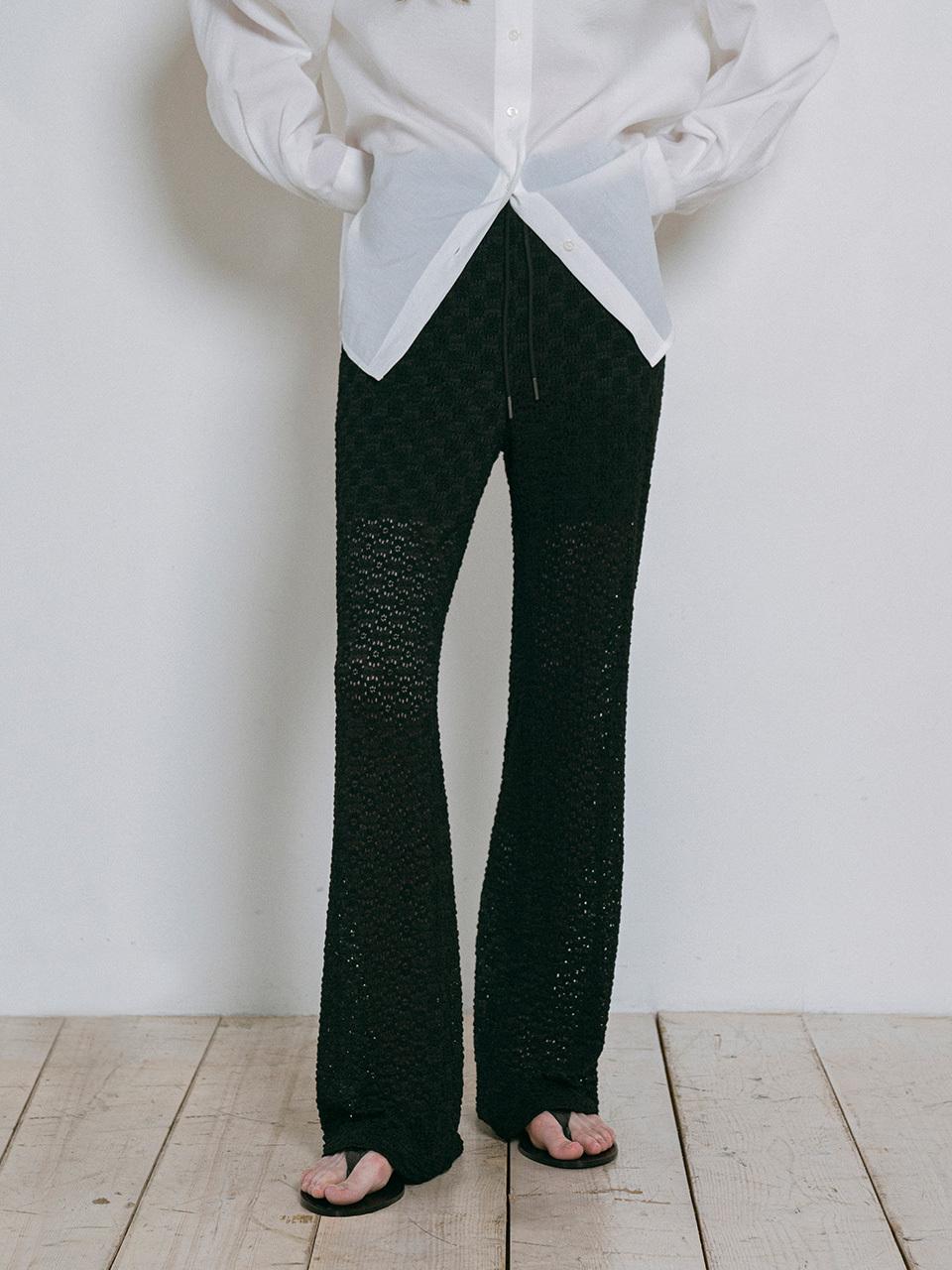 vanone atelier Floral Bootcut Pants (P3244) [Black]