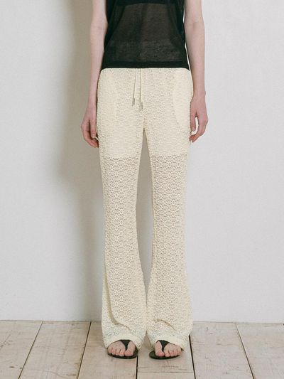 vanone atelier Floral Bootcut Pants (P3244) [Cream]