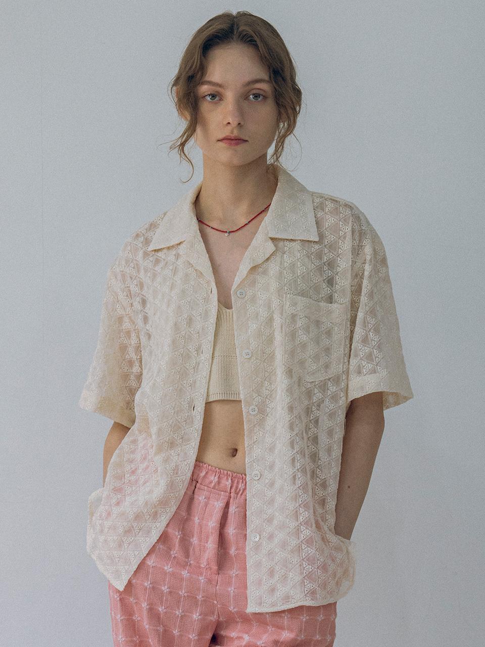 vanone atelier Flower Open Collar Shirt