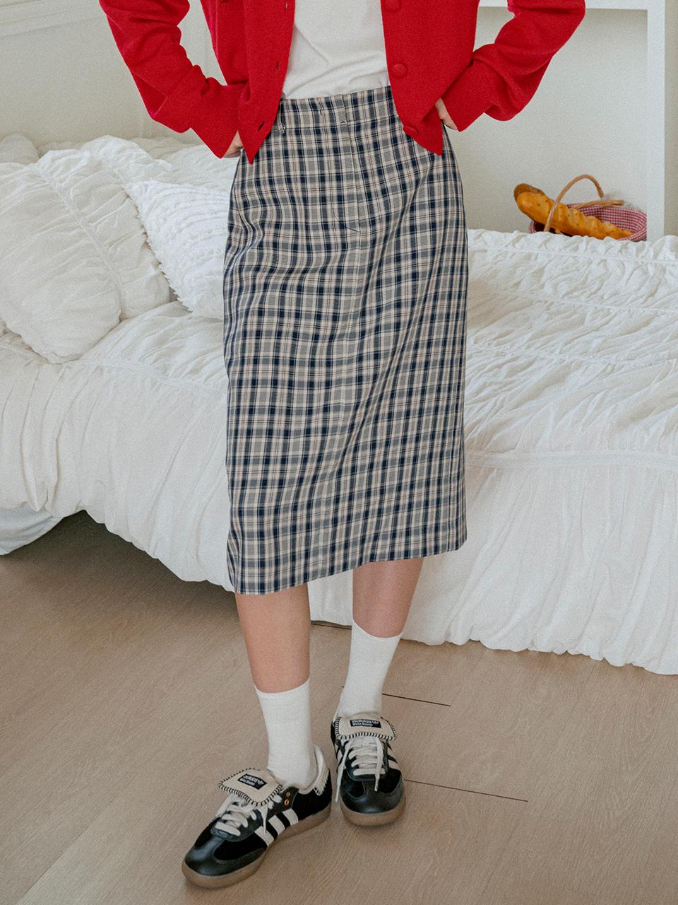 vanone atelier H-line Check Skirt (P3232)
