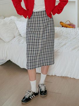 vanone atelier H-line Check Skirt (P3232)