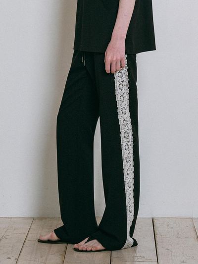 vanone atelier Lace Flare Pants (P3248) [Black]