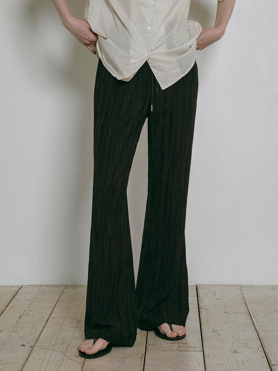 vanone atelier Linen Marbling Wide Pants (P3239) [Black]