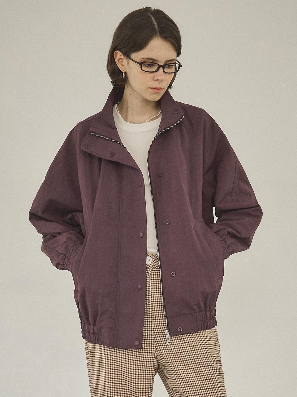 vanone atelier O3734 Standing Collar Jumper_Burgundy