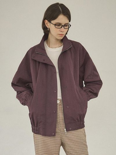vanone atelier O3734 Standing Collar Jumper_Burgundy