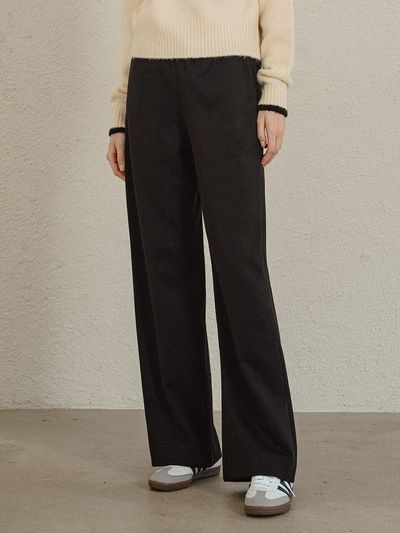 vanone atelier P3136 Herringbone Wide Slacks_Black