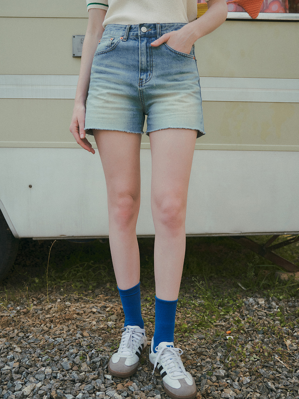 vanone atelier P3150 Cutting Denim Shorts