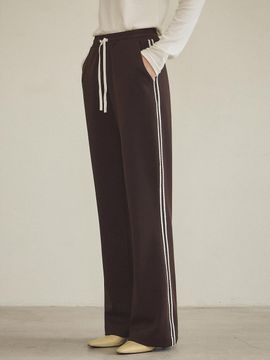 vanone atelier P3208 Lace Track Pants_Brown
