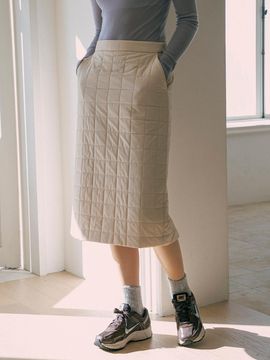 vanone atelier P3212 Padded H Skirt_Light beige
