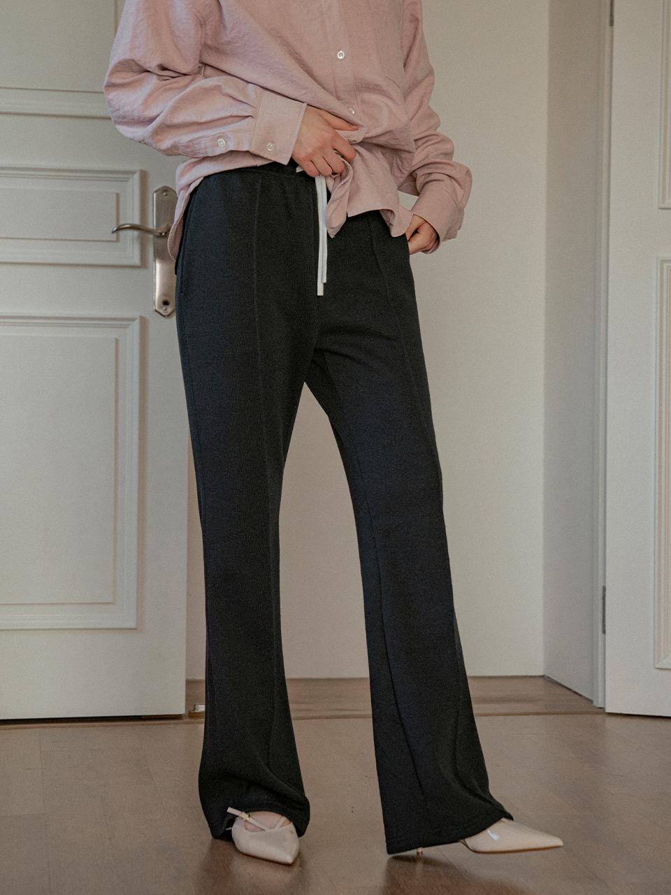 vanone atelier Pin-tuck Sweat Pants (P3231) [Black]