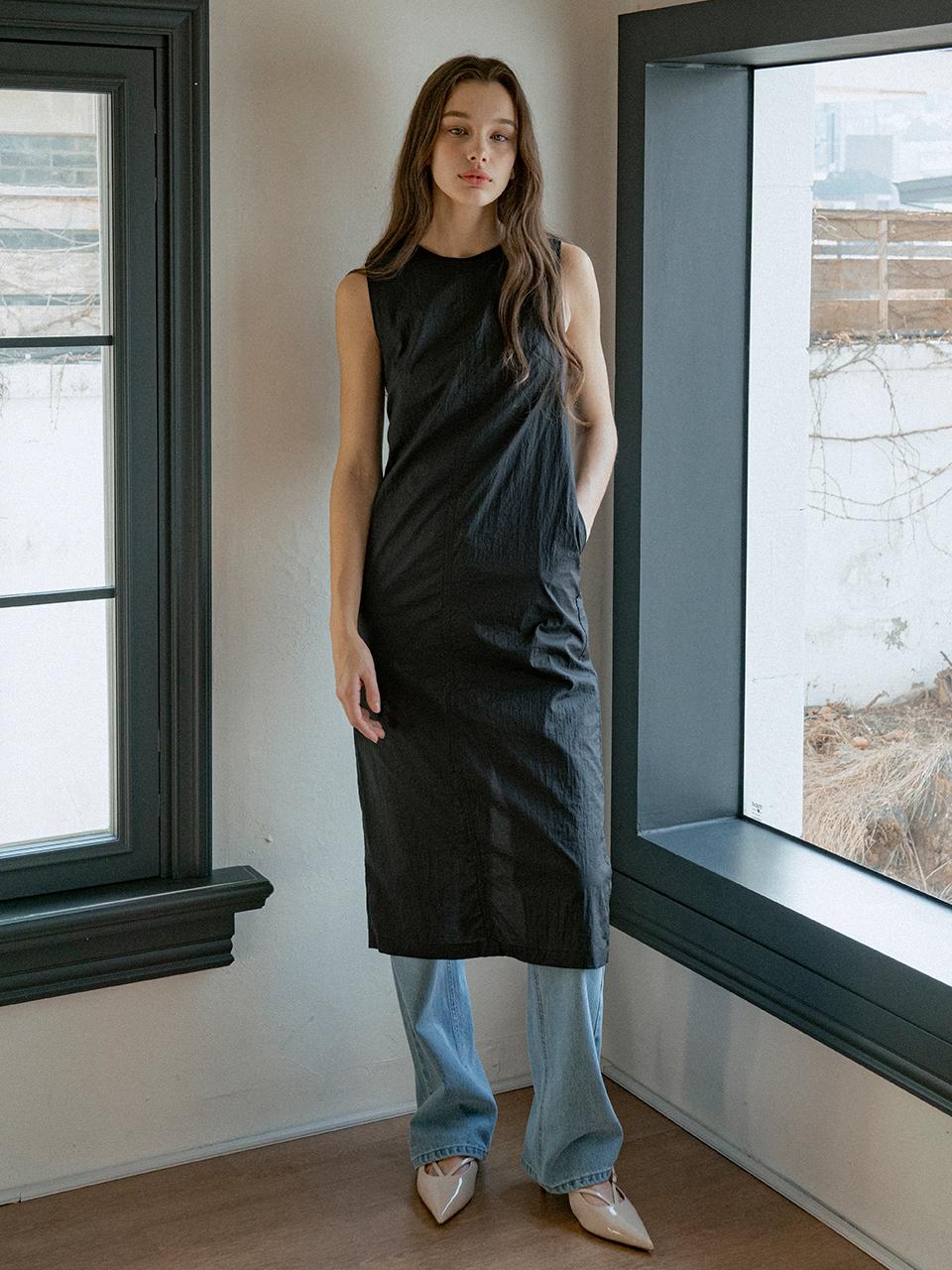 vanone atelier See-through Long Dress (A3512) [Black]