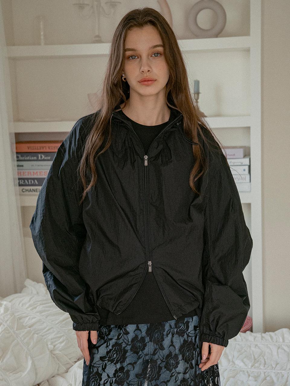 vanone atelier Sheer Windbreaker (O3747) [Black]