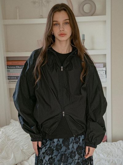 vanone atelier Sheer Windbreaker (O3747) [Black]