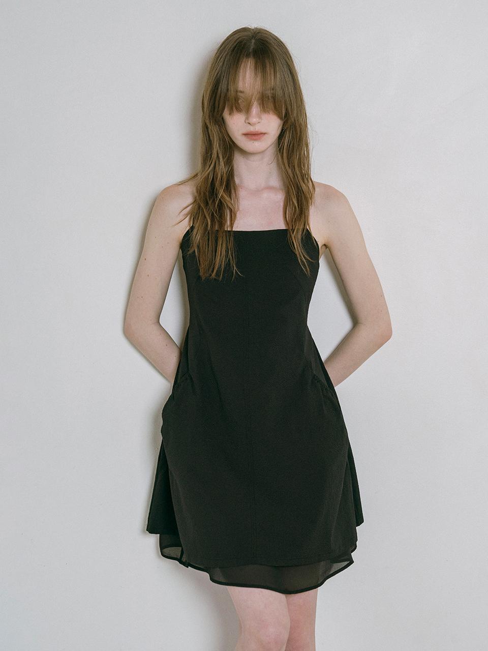 vanone atelier Shirring Pocket Mini Dress (A3536)