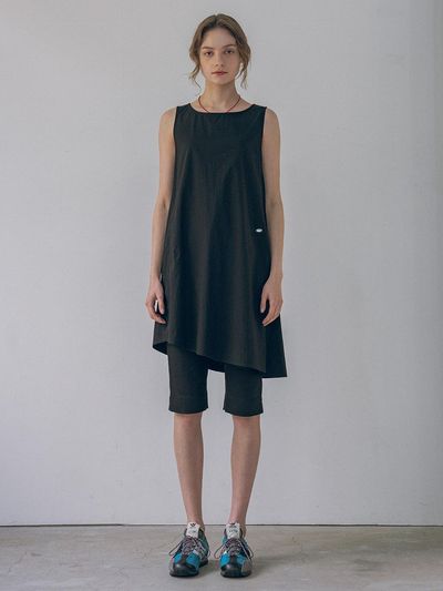 vanone atelier Unbalance Round Midi Dress (Black)
