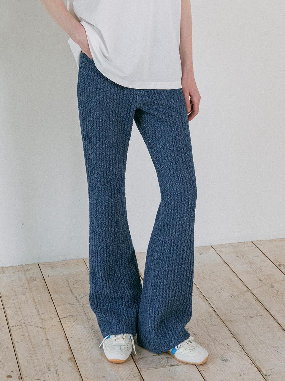 vanone atelier Waffle Flare Denim (P3250) [Medium blue]