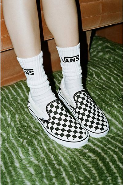 Vans Vans Classic Logo Crew Sock 3-Pack in Black, Men's at Urban Outfitters