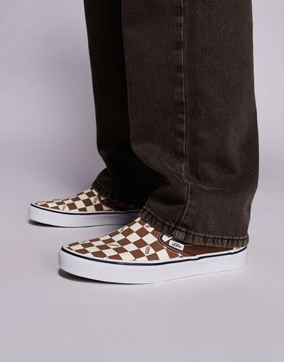 Vans Vans Classic slip-on checkerboard sneakers in brown