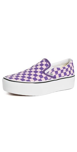 Vans Vans Classic Slip On Stackform Sneakers Checkerboard Pale Pink/Purple M 8/ W