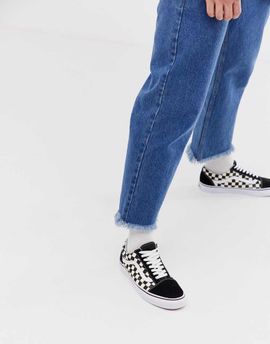 Vans Vans Old Skool checkerboard plimsolls in black