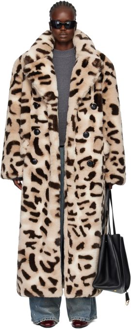 VAQUERA VAQUERA Beige & Brown Leopard Faux-Fur Coat