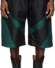 VAQUERA VAQUERA Black & Green Windbreaker Shorts - 1